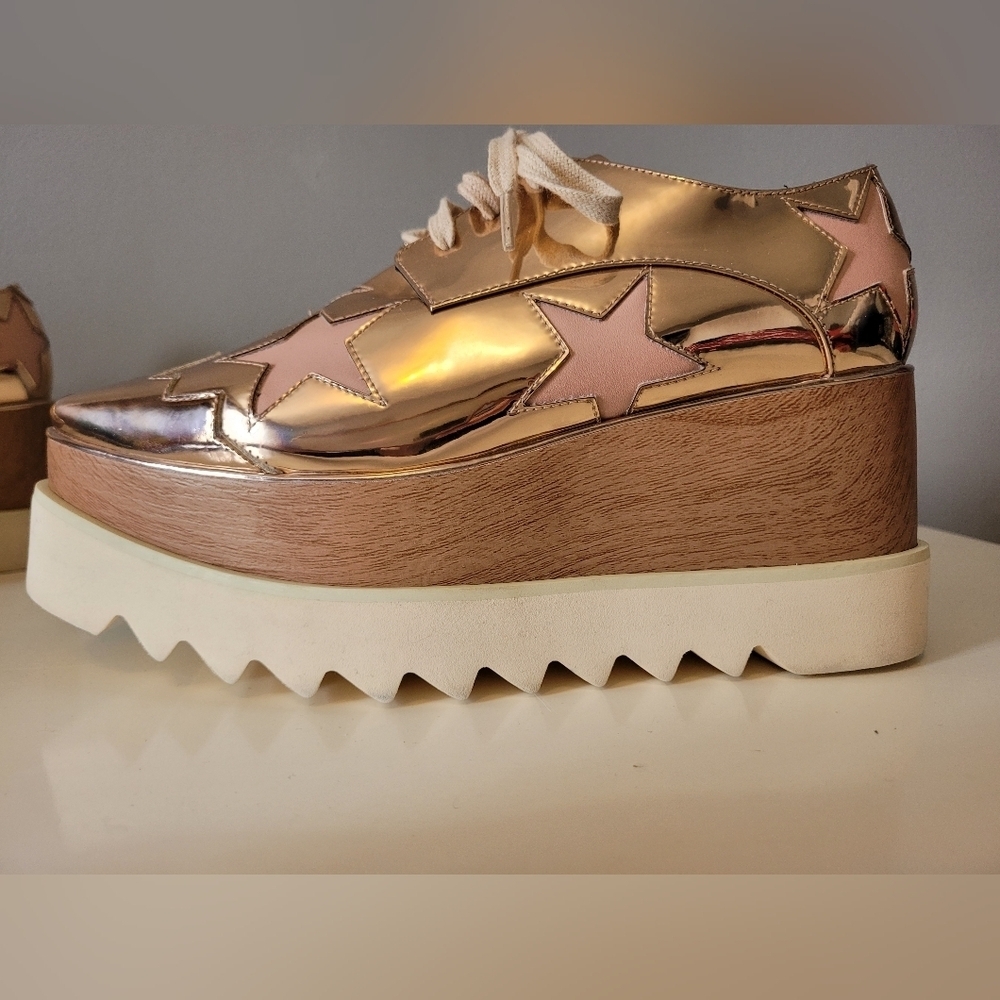 Stella McCartney Elyse Rose Gold Platform Trainers, VGUC, Size 36 - Picture 8 of 14